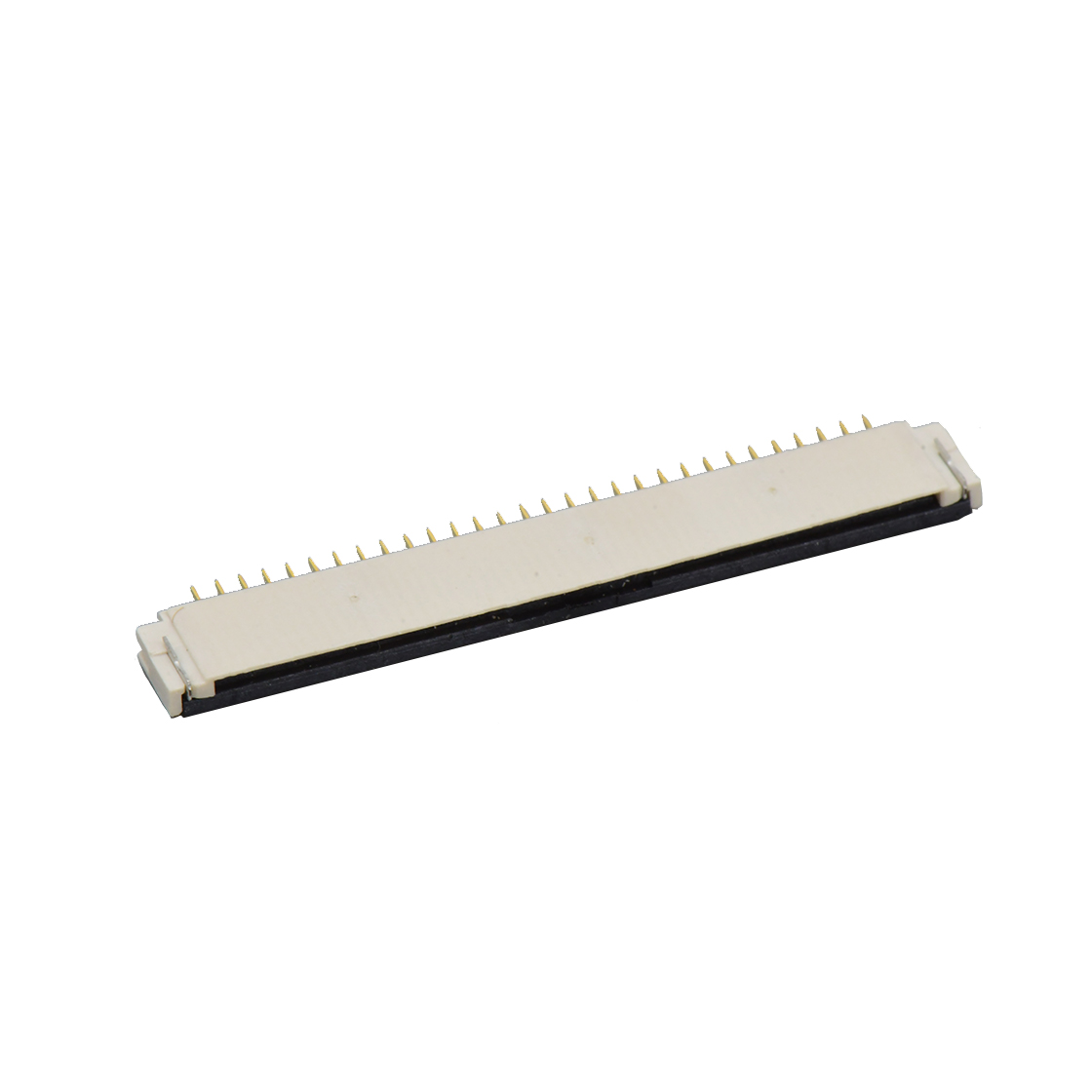 F1009 FPC FFC连接器Pitch 1.00mm 90°H2.00mm 前掀盖下接触带蝴蝶扣卧贴 FPC 30Pin本色 镀半金1u"，镍